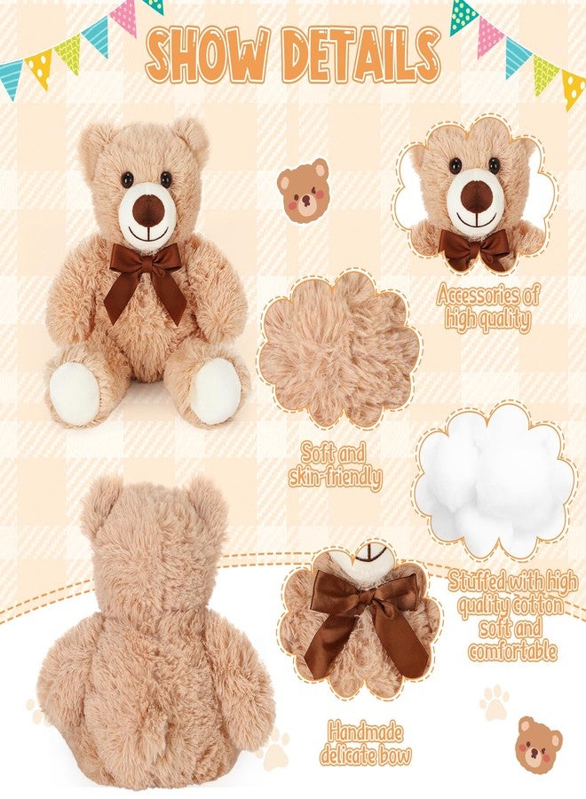 Zomiboo 7 Packs Plush Bear Stuffed Animals Plush Soft Cute Stuffed Dolls Birthday Party Decorations(Light Brown) - Image 3